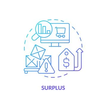Surplus blue gradient concept icon Stock Illustration