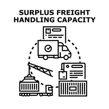 Surplus freight logistics showing handling capacity Illustrazione stock