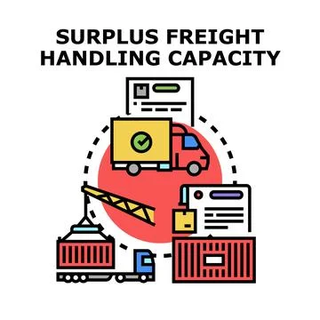 Surplus freight logistics showing handling capacity Stock Illustration