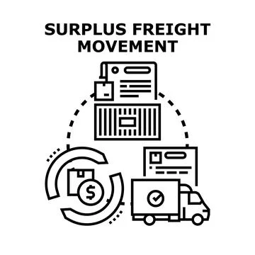 Surplus freight movement distribution logistic supply chain concept Stock Illustration