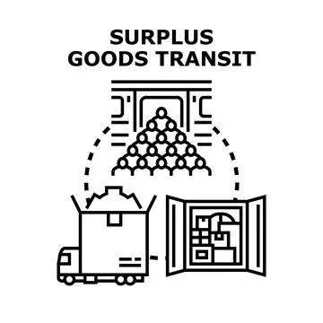 Surplus goods transit concept, transporting excess products and customers Stock Illustration