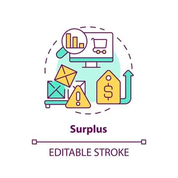 Surplus multi color concept icon Stock Illustration