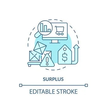Surplus soft blue concept icon Stock Illustration