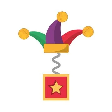 Surprise box hat jester april fools Stock-Illustration