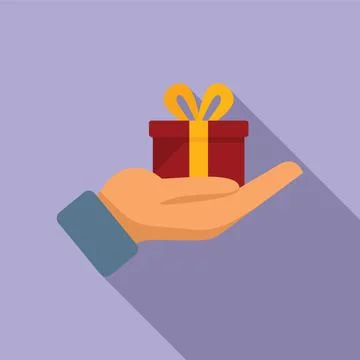 Surprise box icon flat vector. Gift present Illustrazione stock