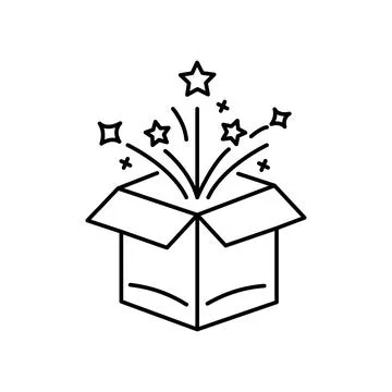 Surprise box linear icon. Post service. Thin line customizable illustration. Stock Illustration