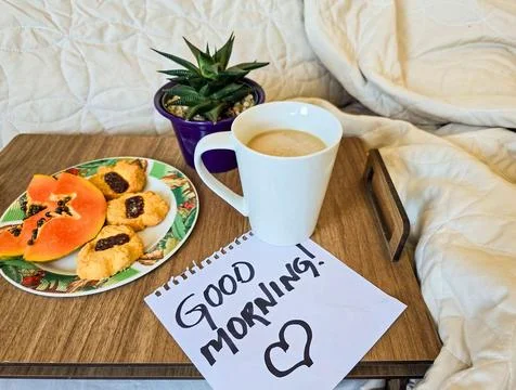 Surprise breakfast Stock Photos