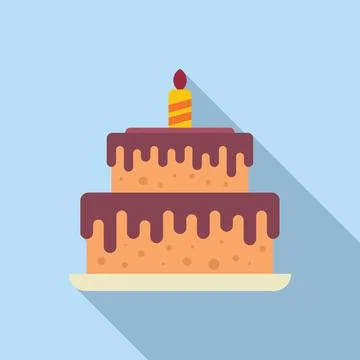 Surprise cake icon flat vector. Gift present 스톡 일러스트