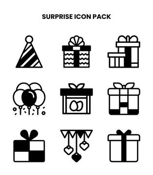 Surprise DuoTone Vector Icons Pack Stock Illustration