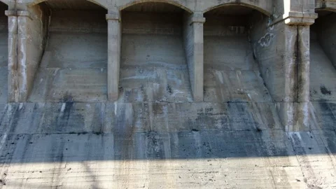 Surprise effect flying over the dam of the Burguillo Stock Footage 208851154