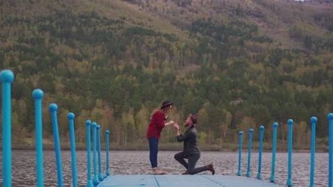 Surprise engagement. Video stock 315588459