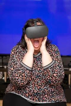 Surprise experience in virtual reality Stock Photos