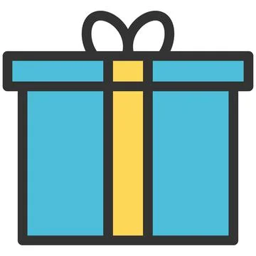 Surprise gift box with present or bonus vector icon Stock Illustration