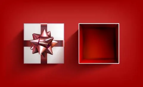 Surprise Gift Box. Present vector ribbon. Birthday celebration illustration with Stock Illustration