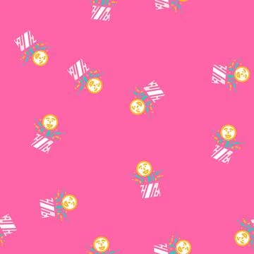 Surprise gift box vector seamless pattern Stockillustratie