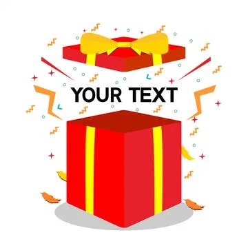 Surprise gift box vector with yellow bow Stock Illustration