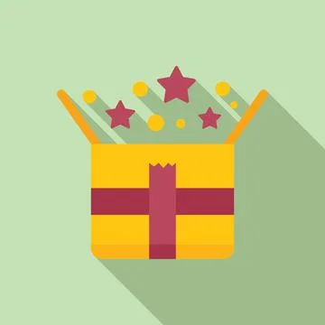 Surprise icon flat vector. Gift present イラスト素材