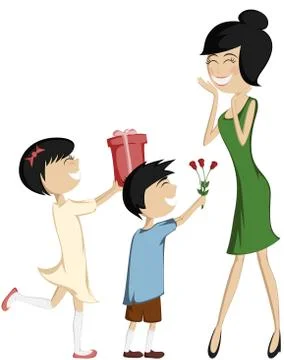 Surprise Mom! Stock Illustration