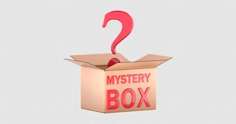 Surprise mystery box with question mark inside, rotation animation seamless.. Stock Footage 332135791