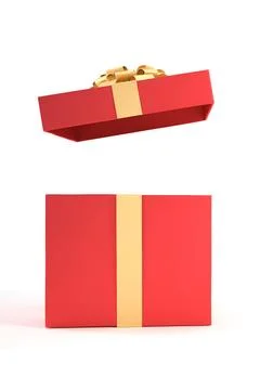 Surprise open red gift box isolated on white background with copy space 스톡 일러스트