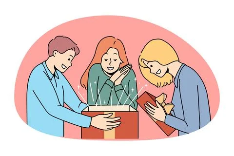 Surprise present and gift concept Stock Illustration