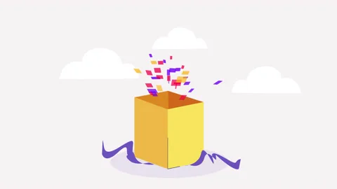 Surprise present box. confetti explosion, burst. Gift give away, prizes, bonus Stock Footage 166105303