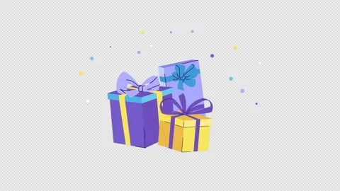 Surprise present boxes pops up animation. Gift give away, earning prizes Stock Footage 221493413