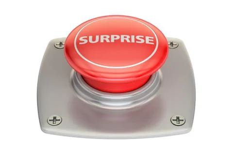 Surprise Red Button, 3D rendering Stock Illustration