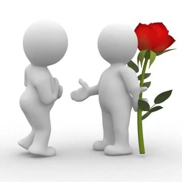Surprise with a rose Stock Illustration