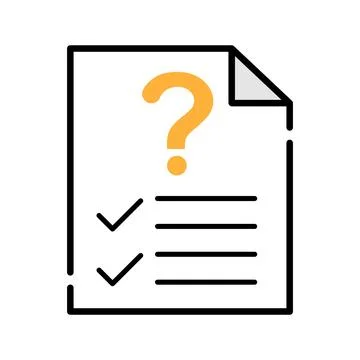Surprise test icon flat outline academic examination symbol Ilustração Stock