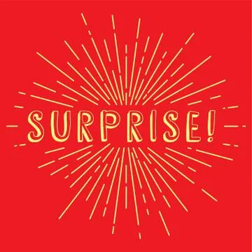 Surprise text sunrays retro theme Illustrazione stock
