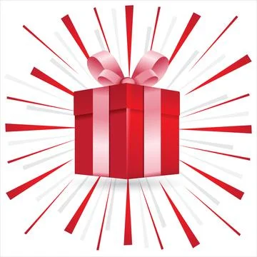 Surprise yellow gift box in flat design. Gift box. Present box. Surprise Stock Illustration