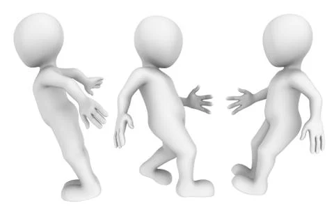 The surprised 3d man has suddenly stopped. 3d illustration. Stock Illustration