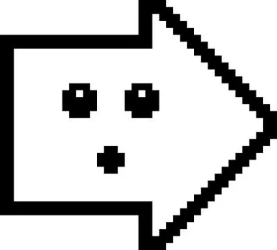 Surprised 8-Bit Cartoon Arrow Stock Illustration