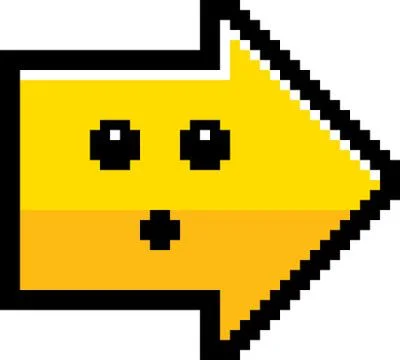 Surprised 8-Bit Cartoon Arrow Stock Illustration
