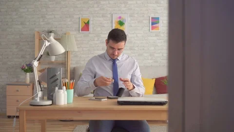 Surprised and glad hard of hearing man for the first time wearing a hearing aid Stock Footage 112568095