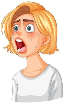 Surprised and Shocked Expression Stock Illustration