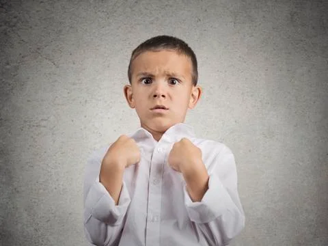 Surprised boy getting unexpected attention asking you talking to me? Stock Photos