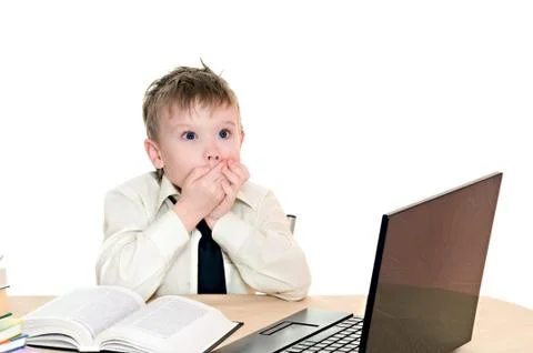 Surprised a boy Stock Photos