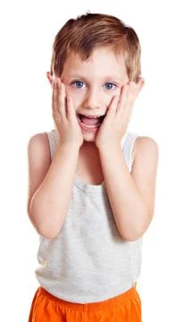 Surprised boy portrait Stock Photos