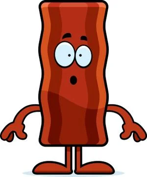 Surprised Cartoon Bacon Strip Stock Illustration