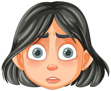 Surprised Cartoon Character Face Stock Illustration
