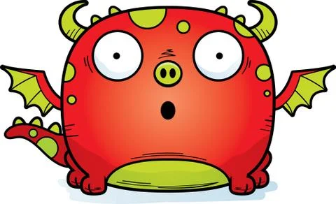 Surprised Cartoon Dragon Stock Illustration