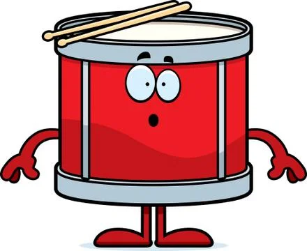 Surprised Cartoon Drum Stock Illustration