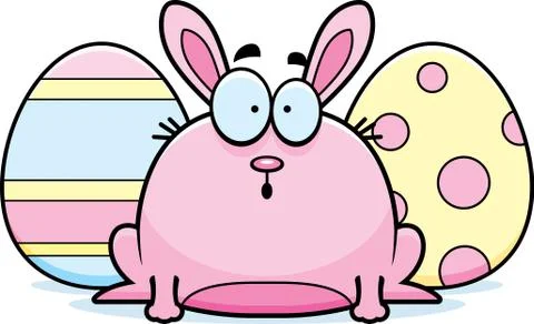 Surprised Cartoon Easter Bunny Stock Illustration