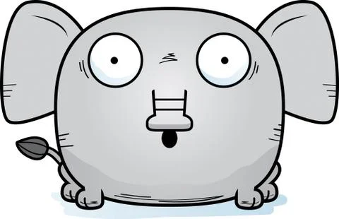 Surprised Cartoon Elephant Stock Illustration