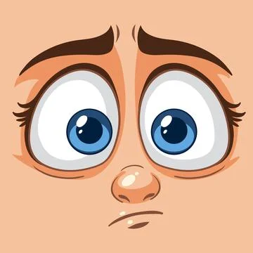 Surprised Cartoon Face Expression Stock Illustration