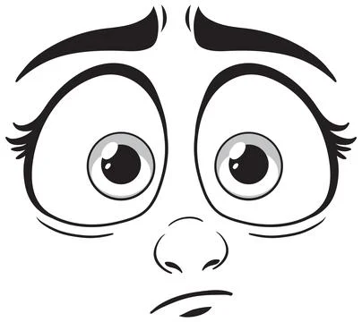 Surprised Cartoon Face Expression Stock Illustration