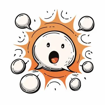 Surprised cartoon face expression shocked amazement astonishment. Speech bubbles Stock Illustration