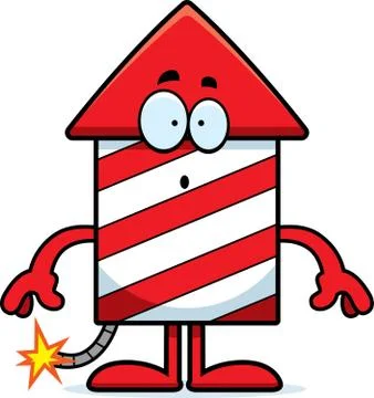 Surprised cartoon firework Illustrazione stock